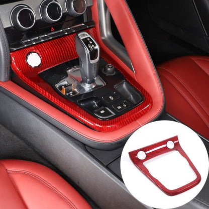 Red Real Carbon fiber Center Console Panel Trim Frame for Jaguar F-type 2013-22 2