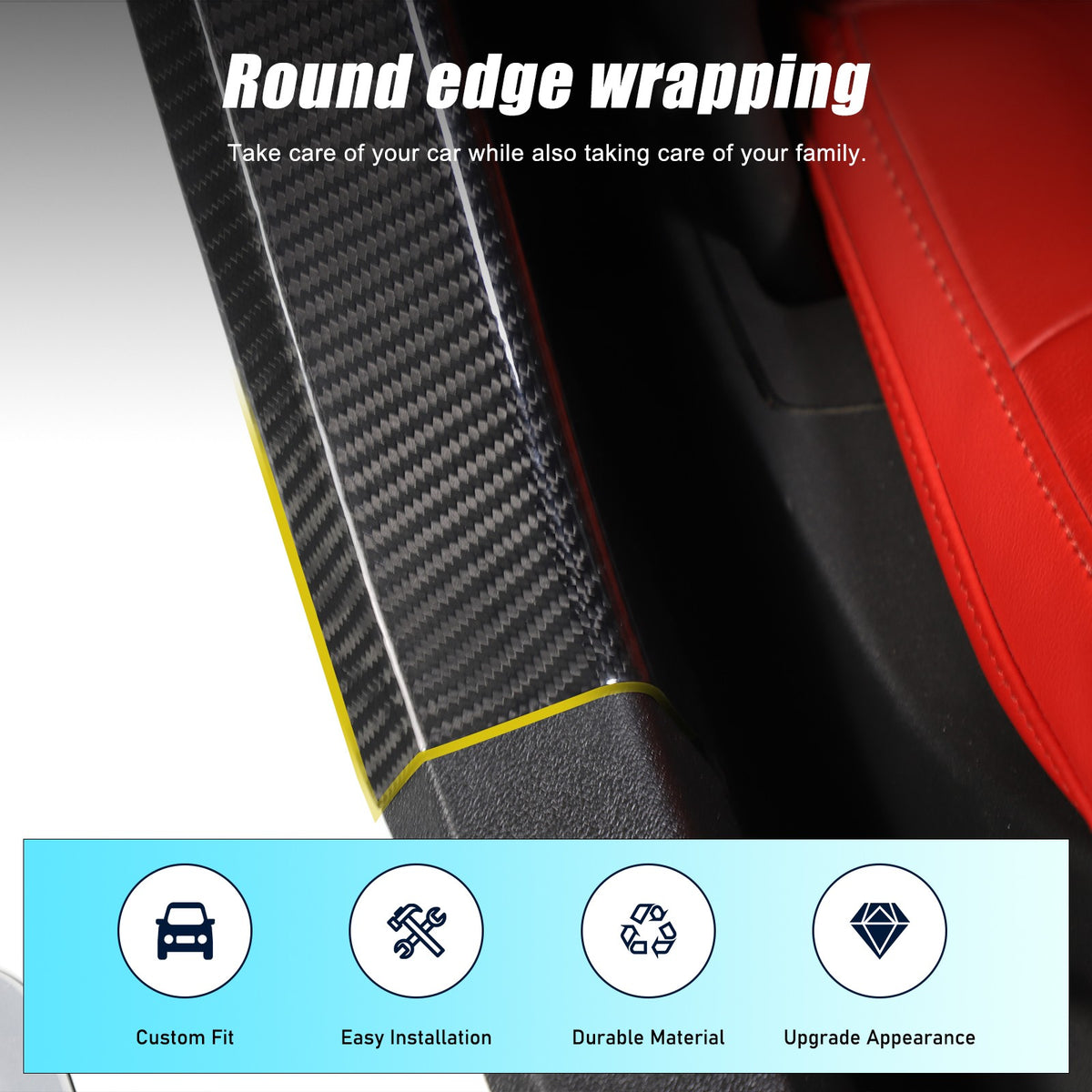 Real Carbon Fiber Interior Door Sill Plate Rear Trim For Corvette C8 2020+ US 11
