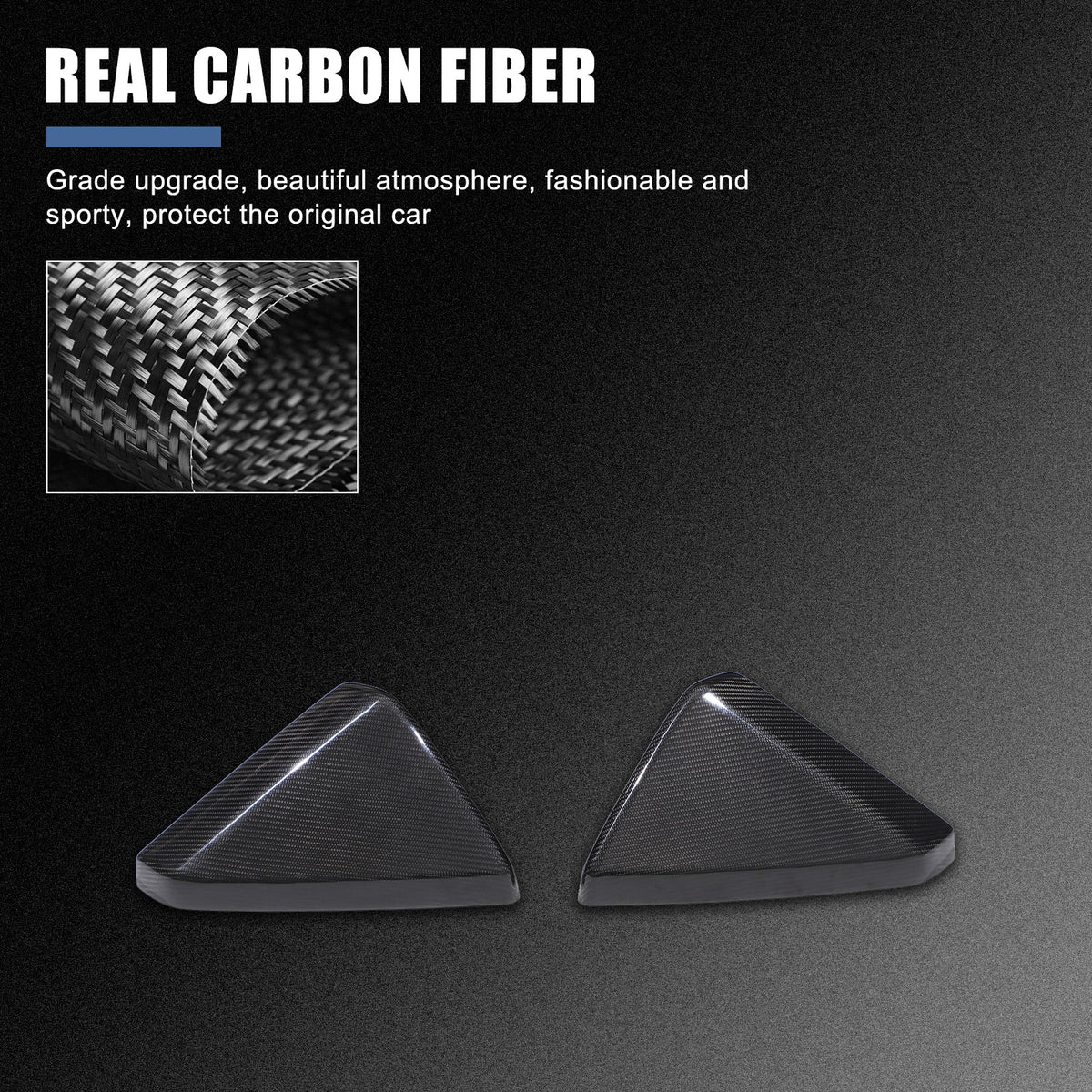 Real Carbon Fiber Side Mirror Cover Trim For Tesla Cybertruck 2024+ 15