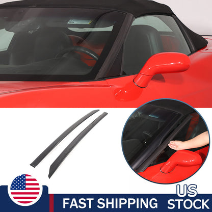 Real Carbon Fiber Exterior Windshield A-Pillar Trim For Corvette C6 05-13 US 1