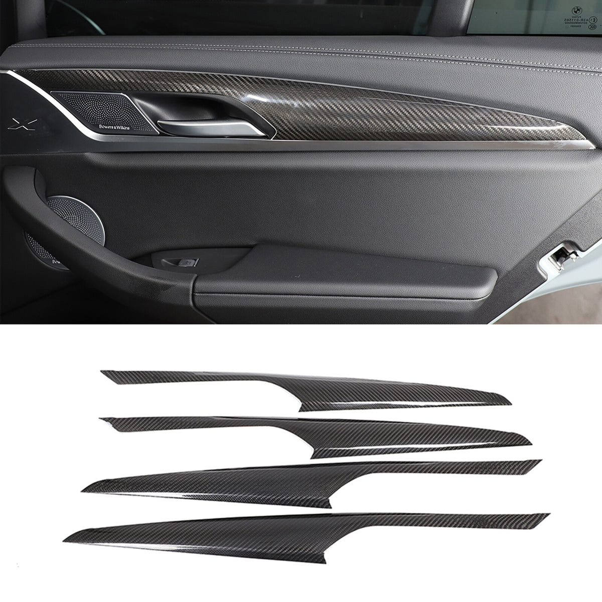 Real Dry Carbon Fiber Interior Door Panel Trim For BMW X3 G01 X4 G02 2018-2024 1