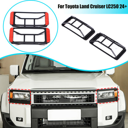 Steel Front Fog Light Lamp Cover Trim Ring For Toyota Land Cruiser LC250 24+ 1