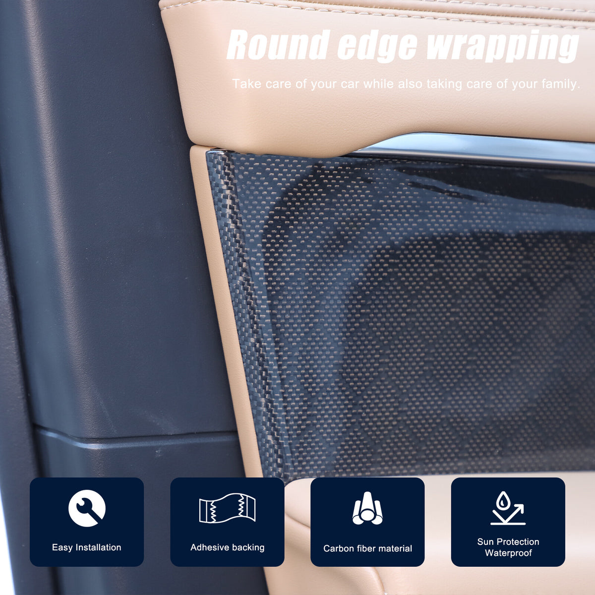 Honeycomb Carbon Fiber Interior Door Panel Trim For LR Range Rover Vogue L460 11