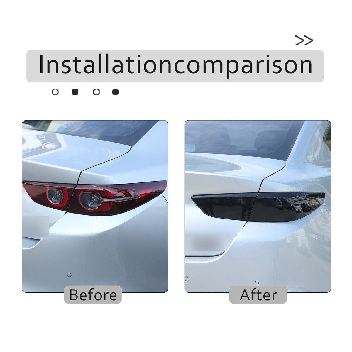 Smoked Black Tail Light Lamp Cover Guard Trim For Mazda 3 2020-21 17