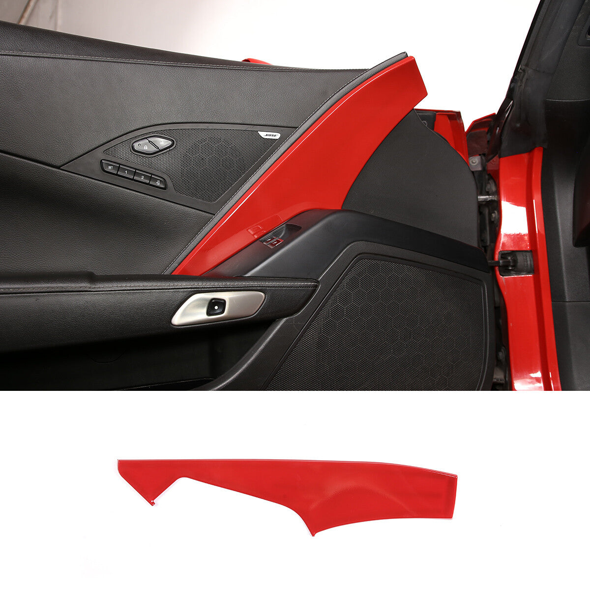 Sports Red ABS Interior Decoration Cover Trim Kit For Corvette C7 2014-19 - Styles 1-5 41