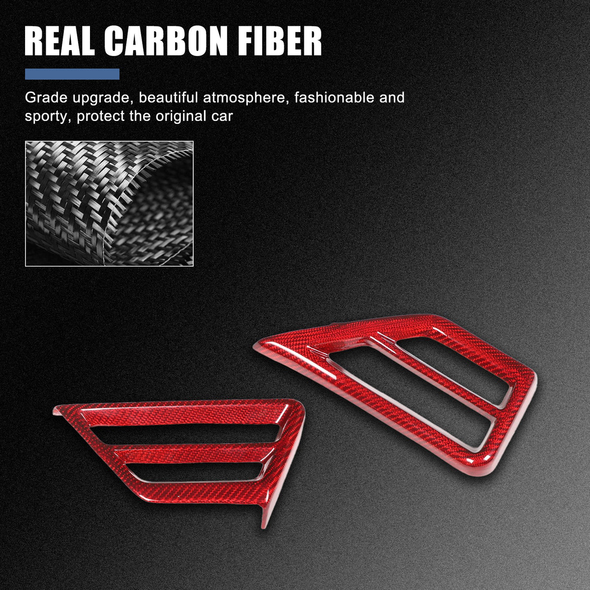 Red Real Carbon Fiber Side Air Vent Trim Cover For BMW 3 Series 2025+ 15