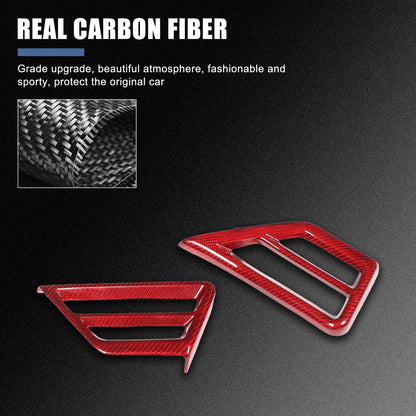 Red Real Carbon Fiber Side Air Vent Trim Cover For BMW 3 Series 2025+ 15