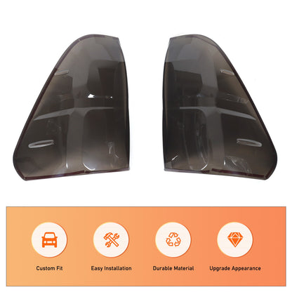 Smoked Black Rear Tail Light Guard Cover Trim Bezel For Toyota Hilux 2015-2019 8