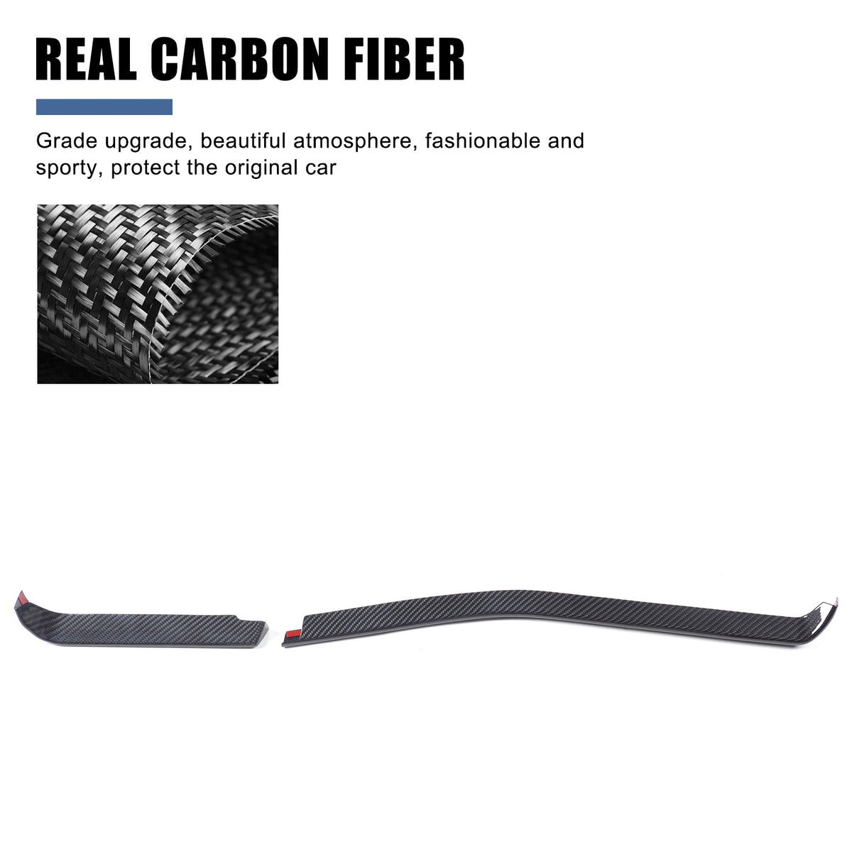 Real Carbon Fiber Dashboard Side Air Vent Strip Trim For Corvette C8 2026+ 6