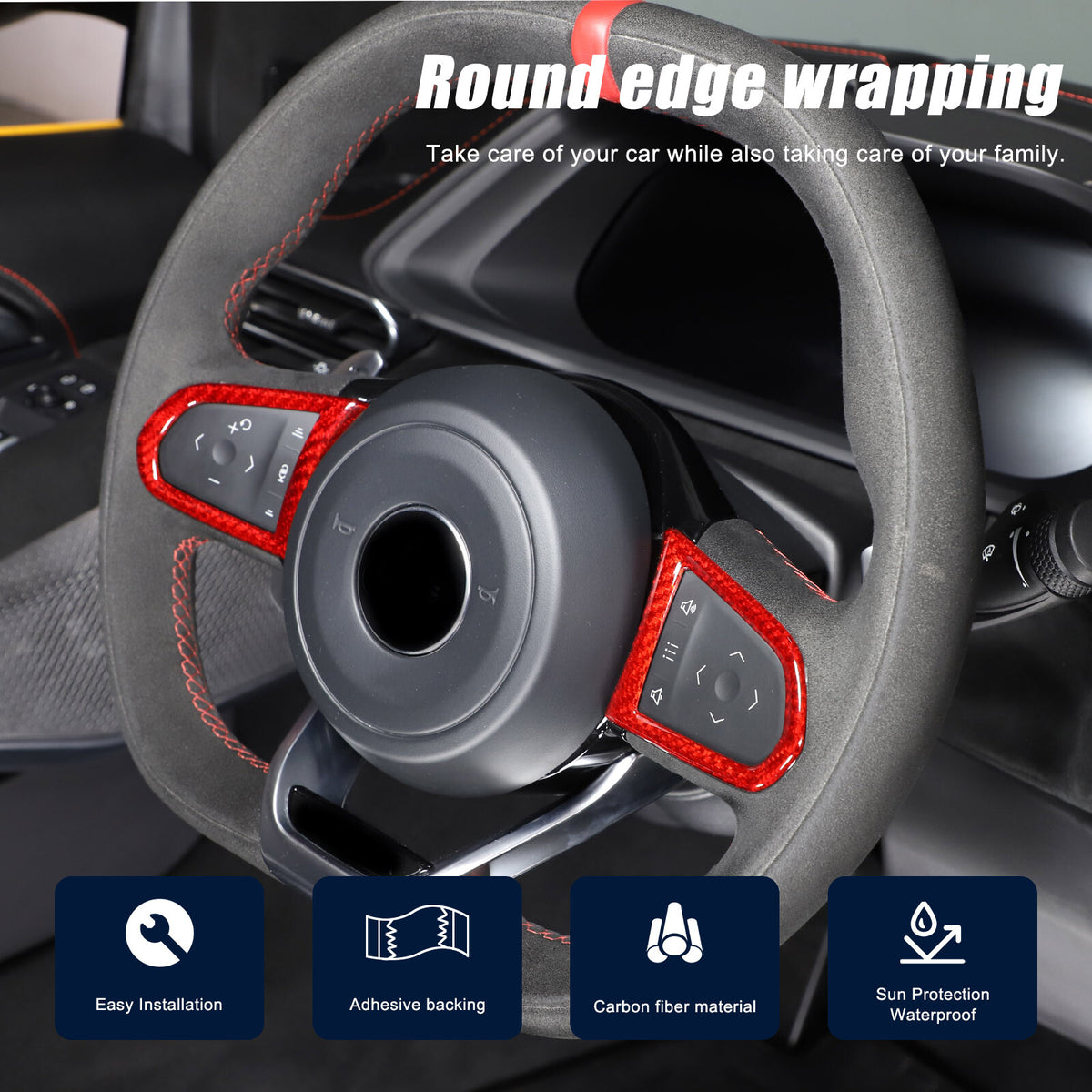 Red Real Carbon Fiber Interior Exterior Conosle Trim Cover For Lotus EMIRA 21-25 64