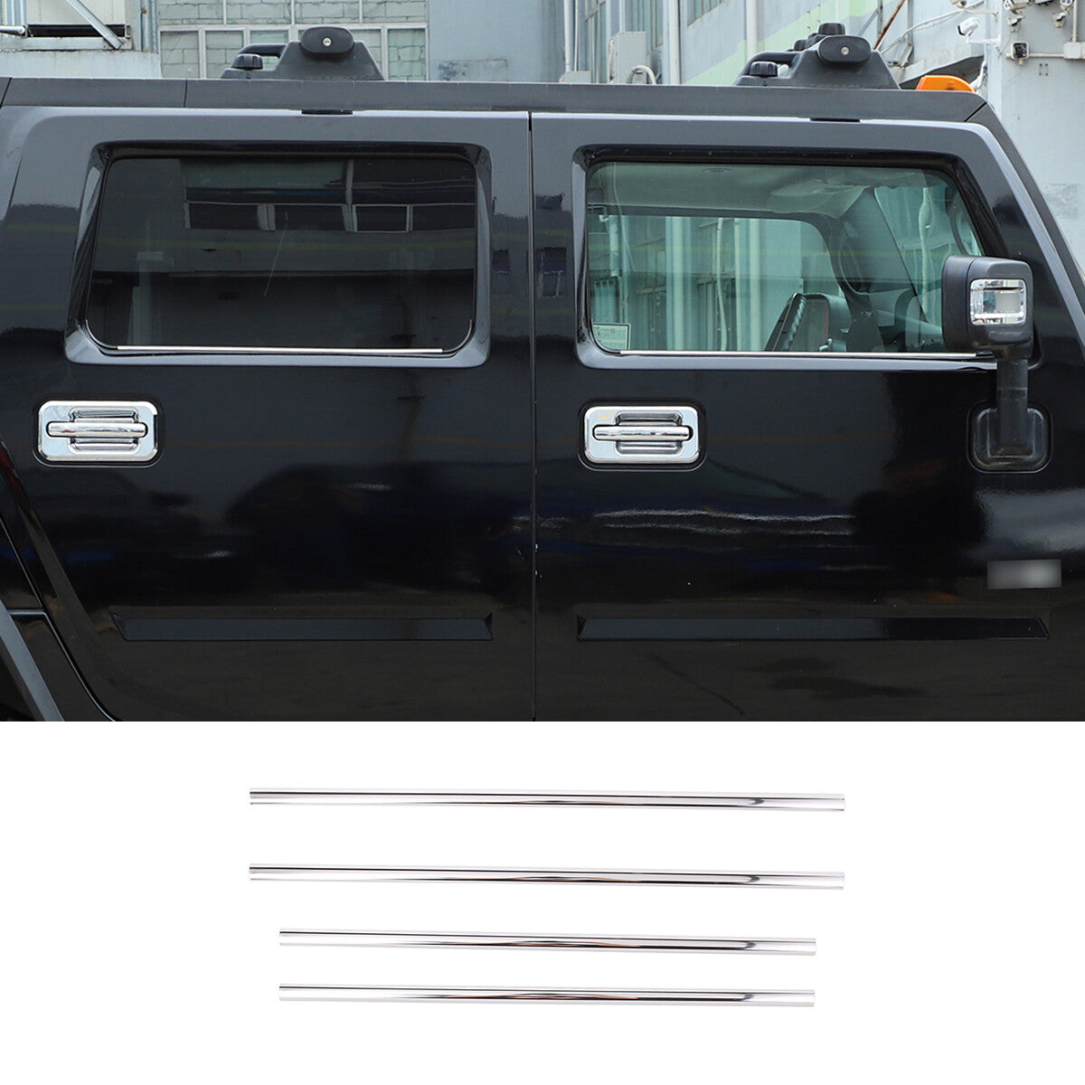 Chrome Steel Exterior Rocker Panel Trim Hood Deck Vent Set For Hummer H2 03-09 46