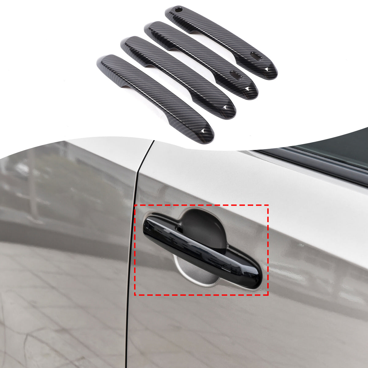 Carbon fiber ABS Door Handle & Mirror Trim For Toyota Land Cruiser LC250 24+ US 19