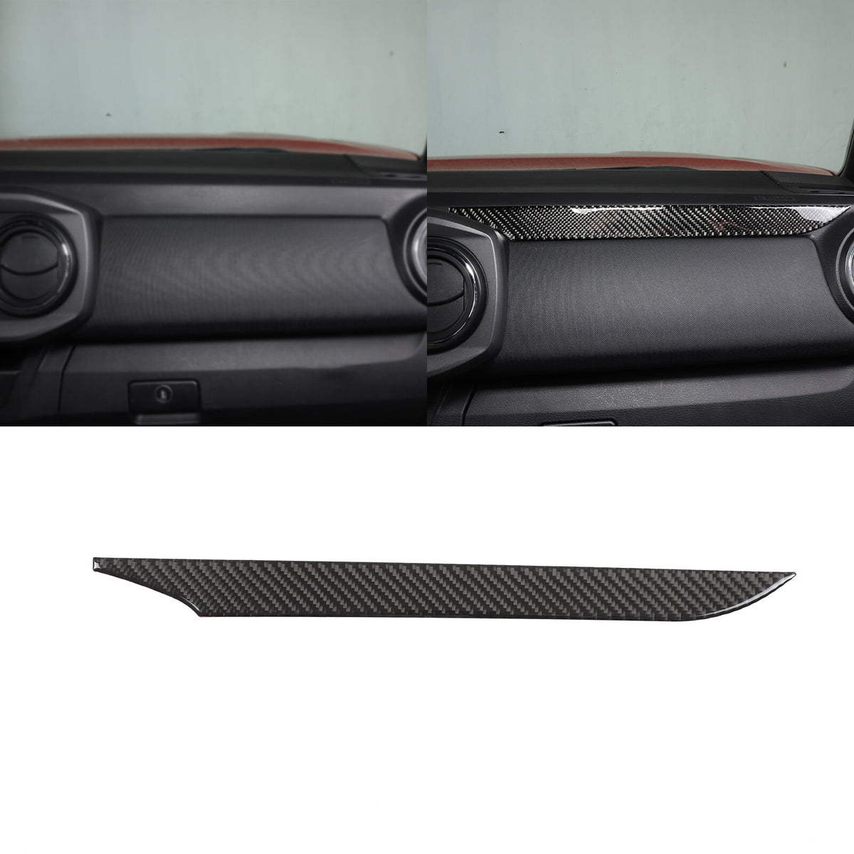 Real Carbon Fiber Co-pilot Central Control Panel Trim For Toyota Tacoma 15-20 9