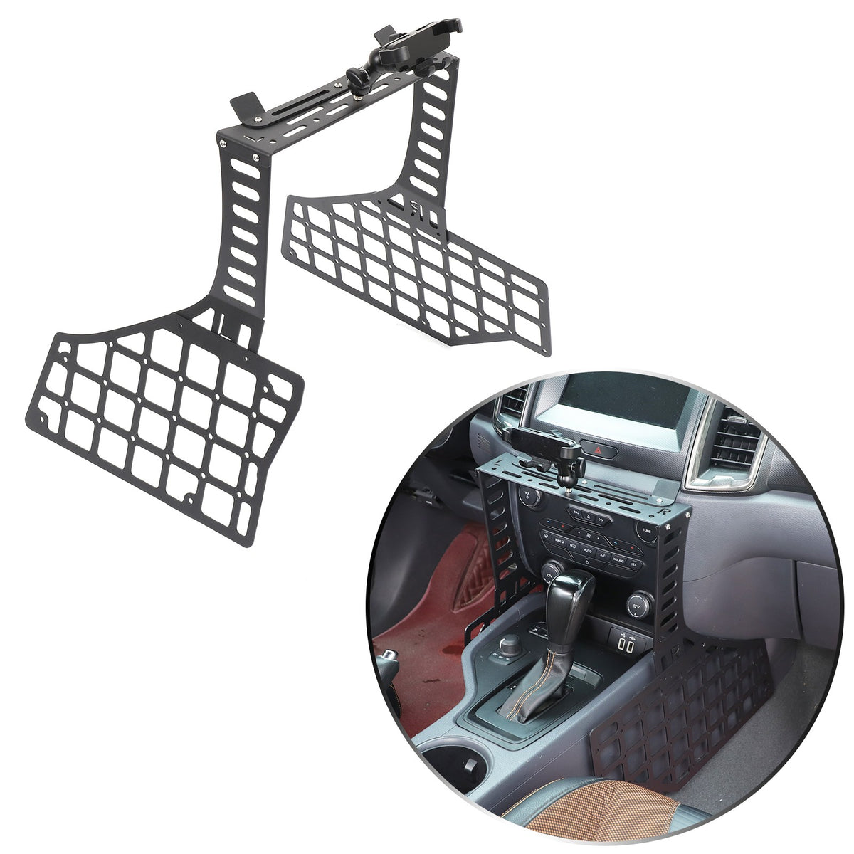 Gear Shift Extension Platform Phone Holder Bracket For Ford Ranger 2015-2022 11