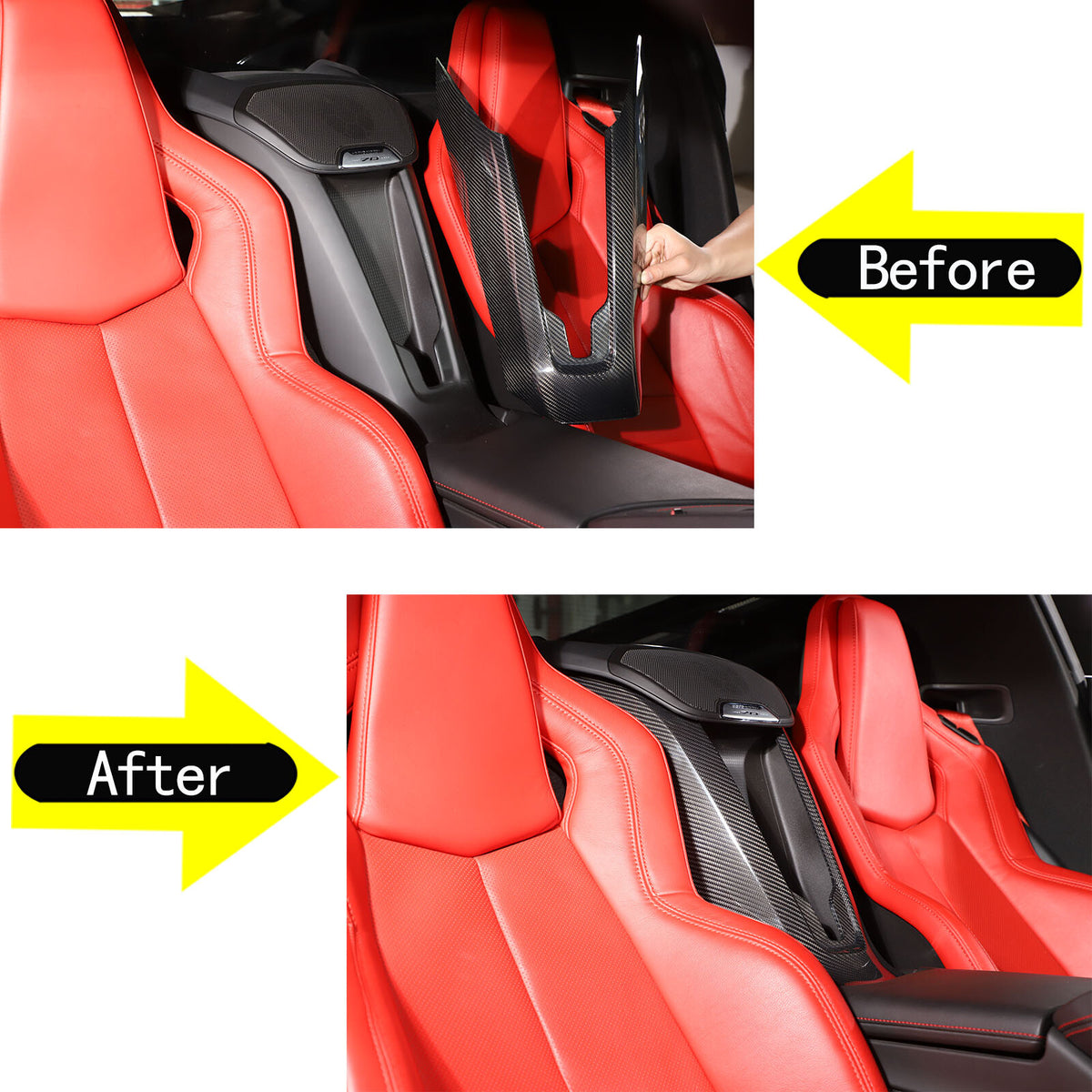 Real Carbon Fiber Waterfall Console Wireless Charger Cover For Corvette C8 20-26 12