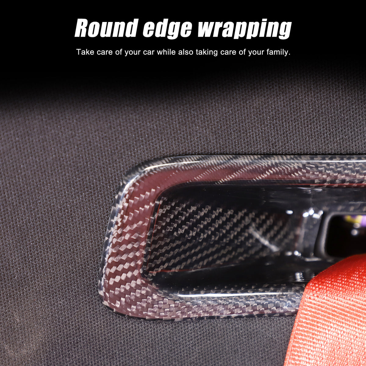 Real Carbon Fiber Seat Safety Belt Button Cover Frame Trim For Corvette C8 20-26 23