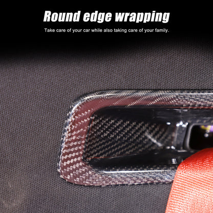 Real Carbon Fiber Seat Safety Belt Button Cover Frame Trim For Corvette C8 20-26 23