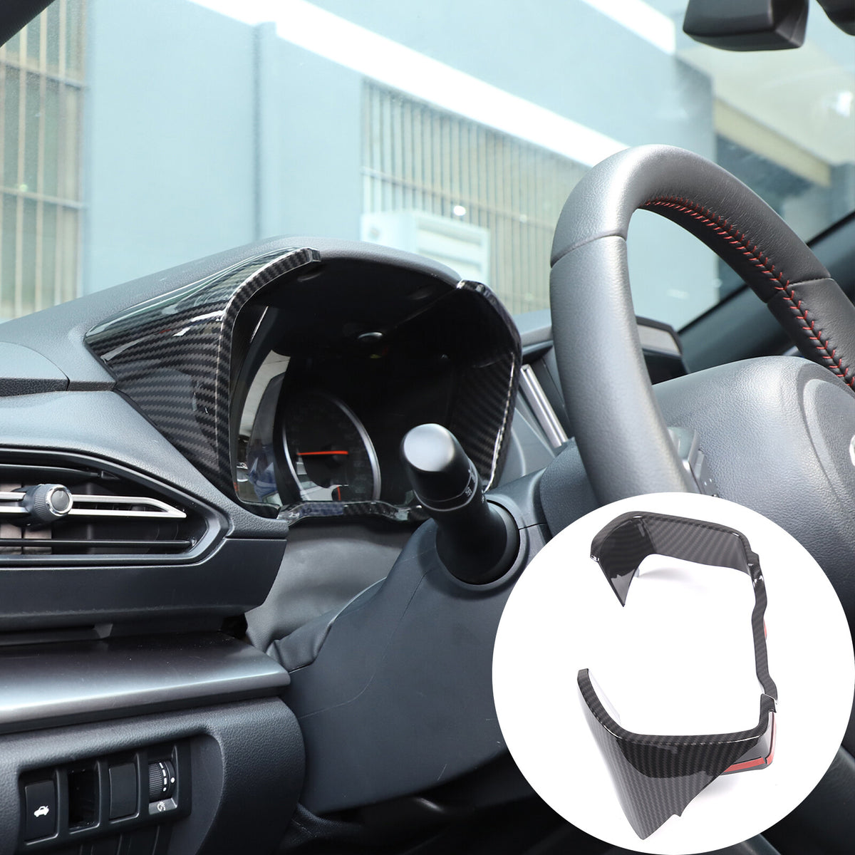 ABS Carbon fiber Dashboard Instrument Frame Trim Cover For Subaru WRX VB 2022-24 19
