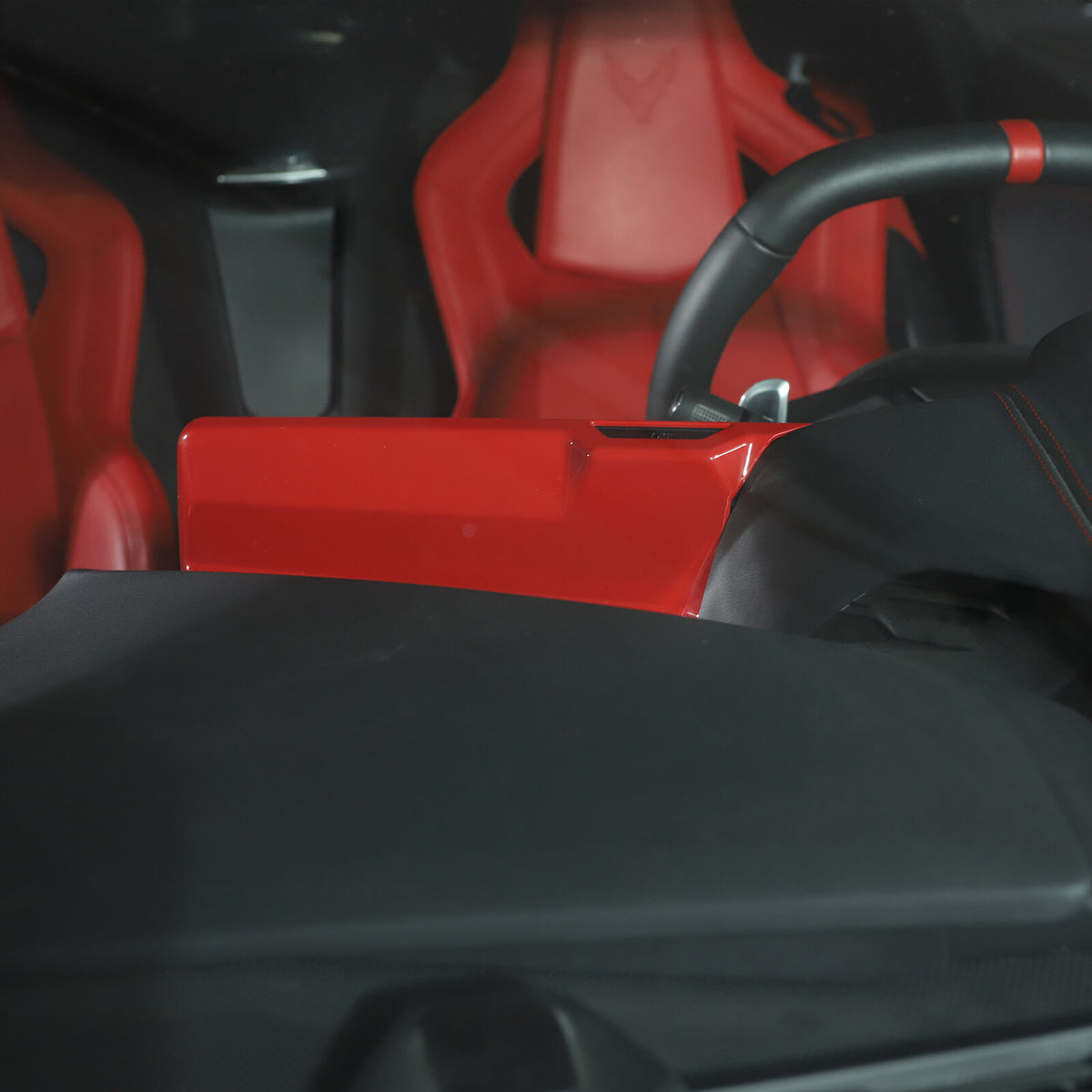 Interior ABS Red Console GPS Navigation Cover Trim For Corvette C8 Stingray 1