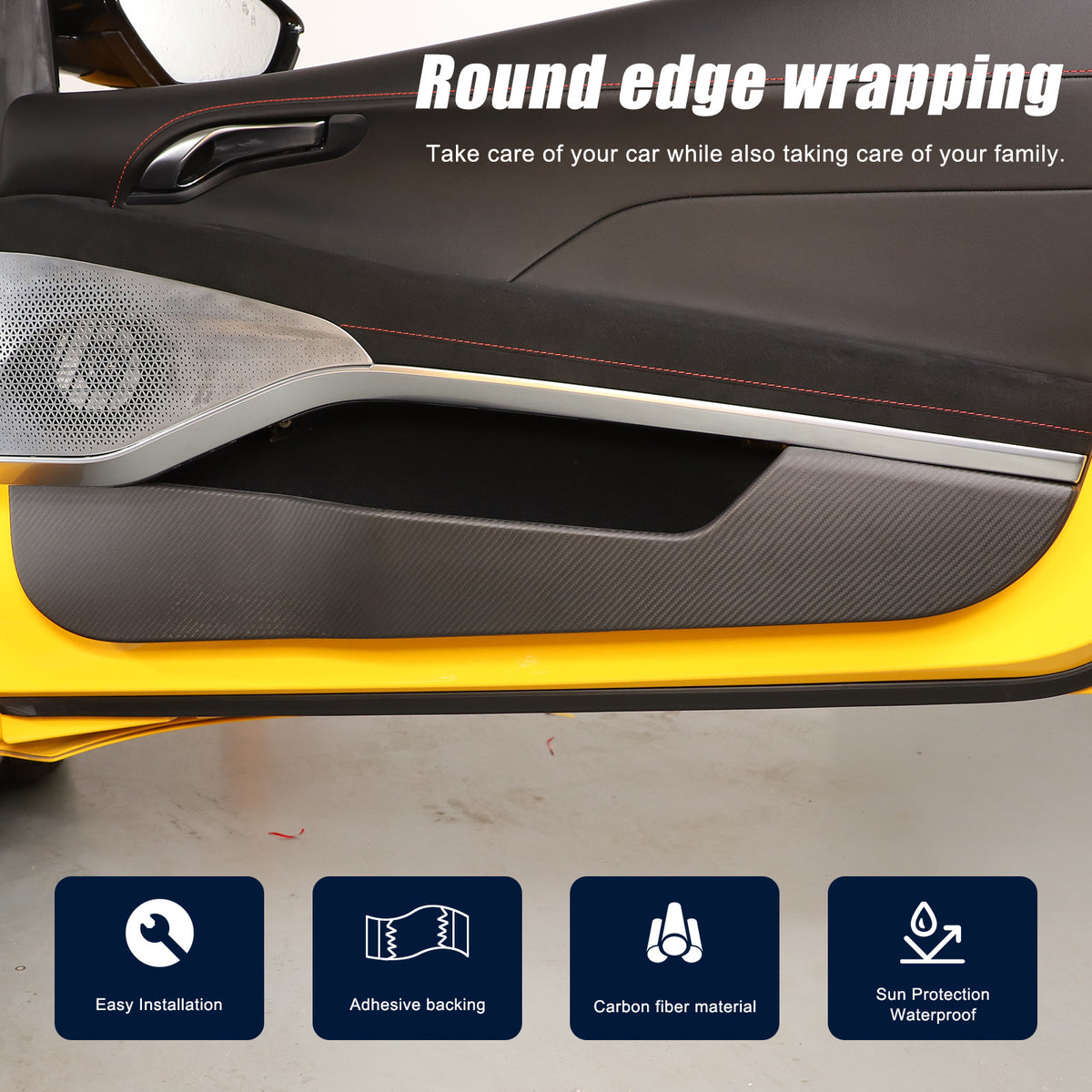 Matte Real Carbon fiber Interior Door Anti-Kick Trim Cover For Lotus EMIRA 22-25 18