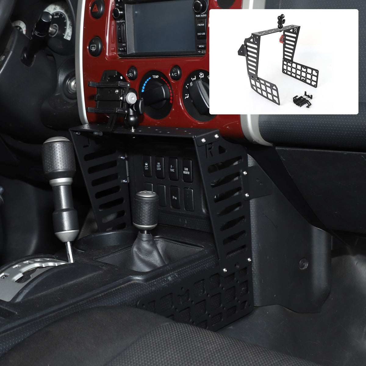 Off Road Center Console Molle Panel Device Mount For Toyota FJ Cruiser 07-21 19