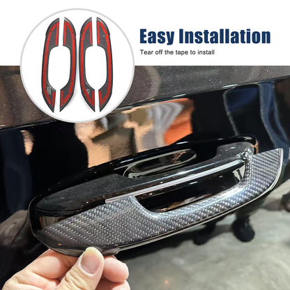 Real Carbon Fiber Exterior Door Handle Cover Trim For Cadillac Escalade 2021-23 9