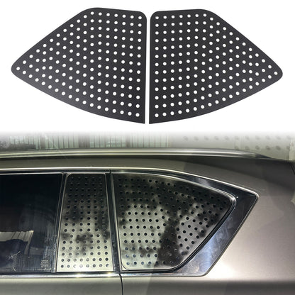 Black Aluminum Rear Triangular Window Honeycomb Panel Trim For Lexus LX J300 22+ 18