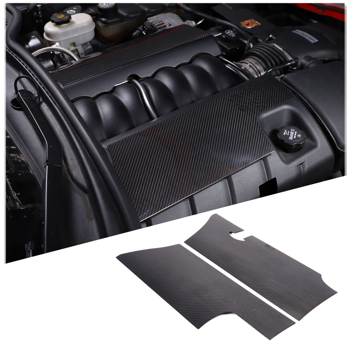 Real Carbon Fiber Engine hood Protection Cover Trim for corvette C6 05-13 9
