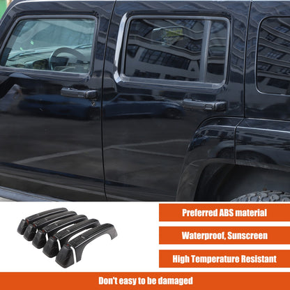 Mecha Matte Black ABS Door + Tailgate Handle Cover Trim For Hummer H3 2005-2009 12
