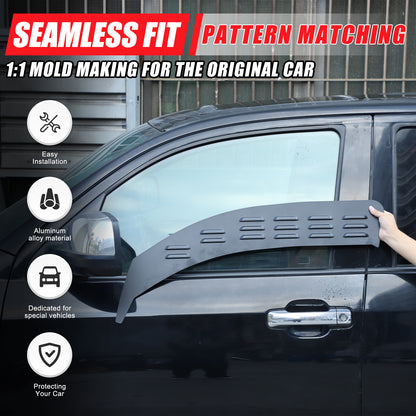 Black Alloy Front Window Louver Shutter Cover Trim For Toyota Tundra 2014-21 US 4
