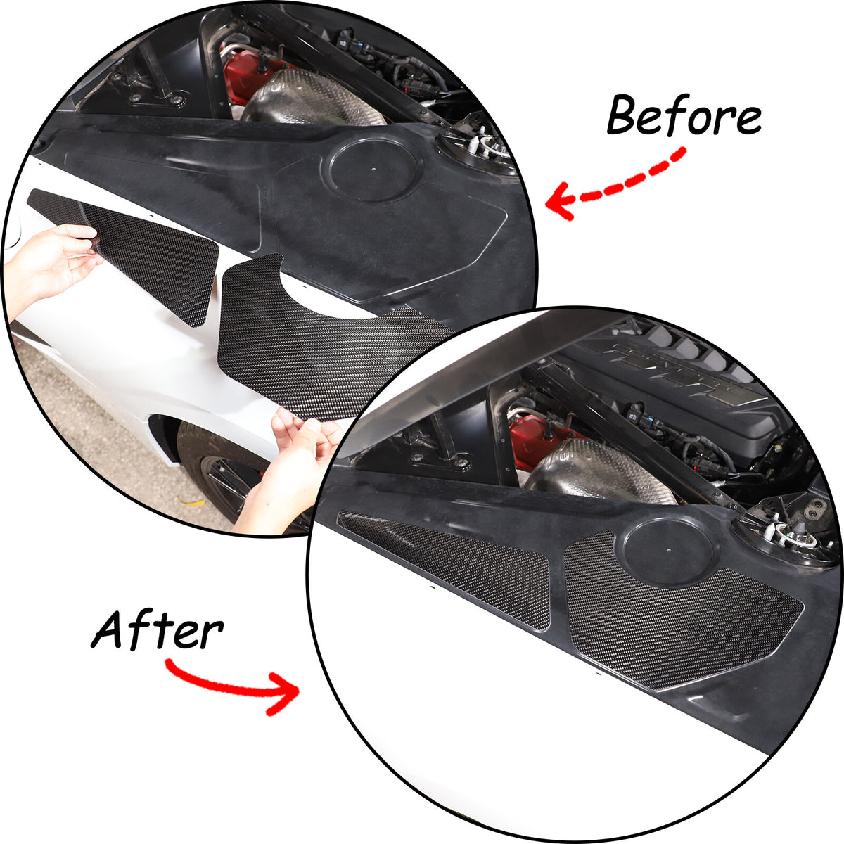 Real Dry Carbon Fiber Engine Bay Tank Panel Cover Frame Trim For Corvette C8 20+ 57