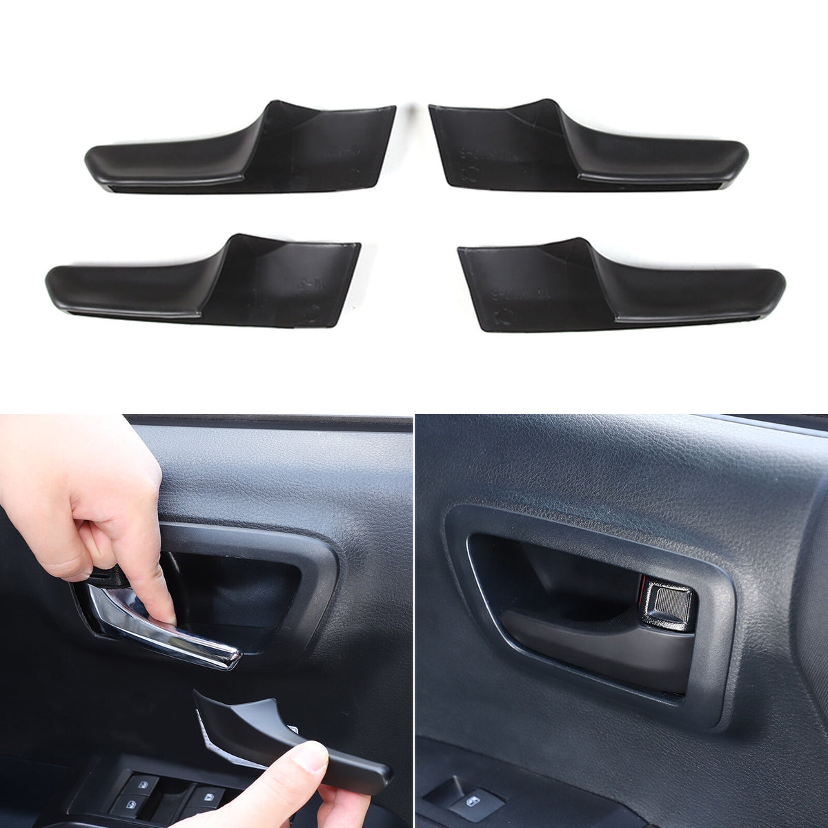 Matte Black Interior Dashboard Door Handle Trim Set For Toyota Tacoma 2016-23 9