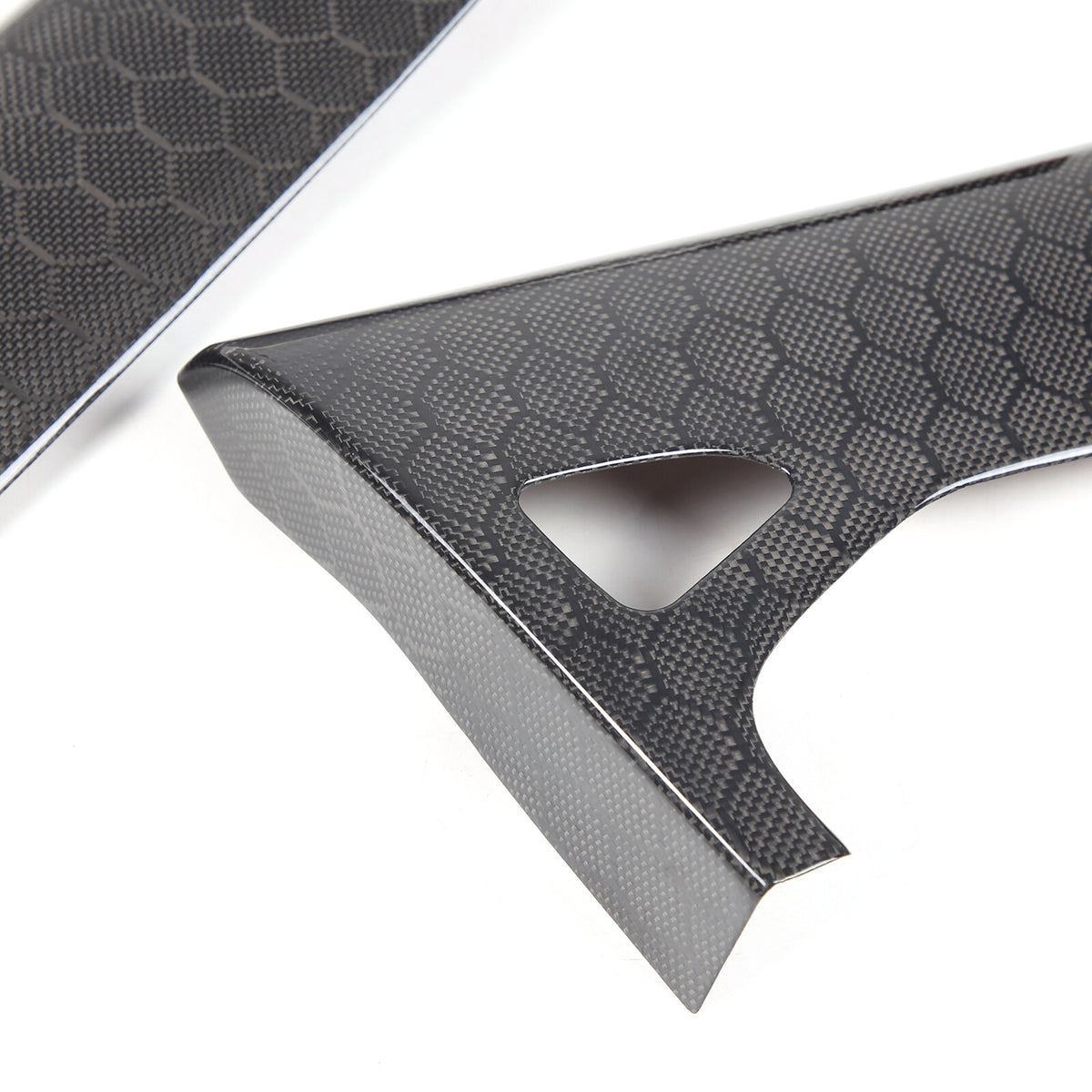 Real Honeycomb Carbon Fiber Interior Door Upper Panel trim Cover For Corvette C8 23