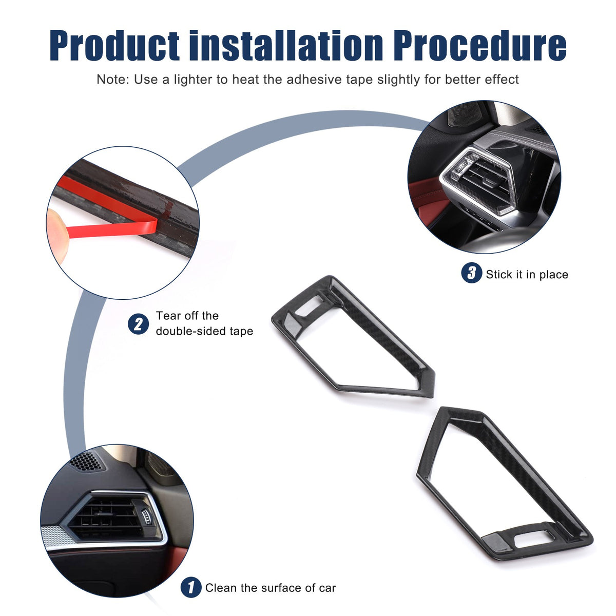 Real Carbon Fiber Side Air Vent Outlet Trim For BMW 3 Series G20 G21 20-22 4