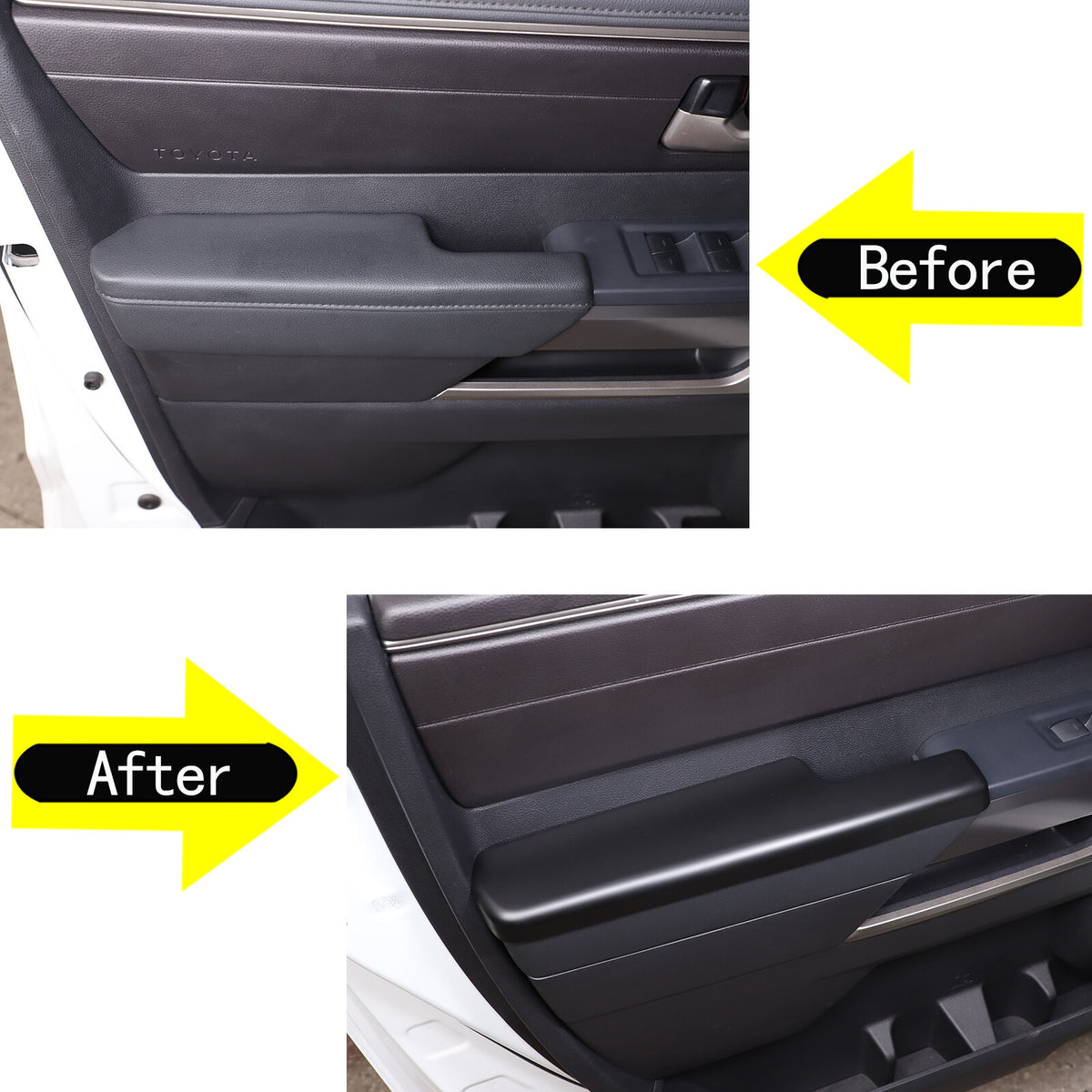 Matte Black Interior Door Panel Elbow Rest Trim Cover For Toyota Tundra 22-26 US 7