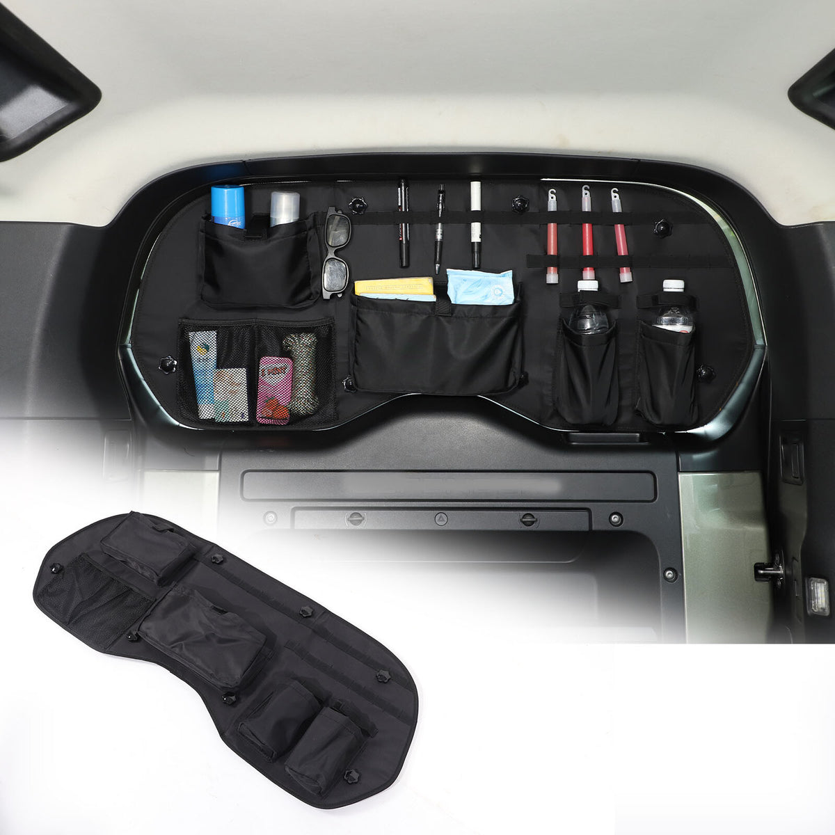 Tailgate Window Tactical Molle Storage Bag Pouch For Land Rover Defender 2020-24 4