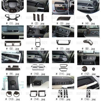 Real Dry Carbon Fiber Full Interior Trim Set For LR Defender 90 110 L663 20-23 2