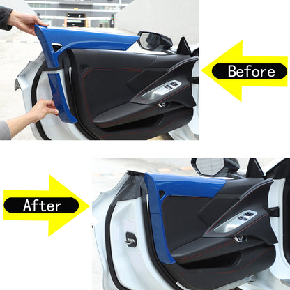 Blue ABS Inner Interior Door Panel Cover Trim For Corvette C8 Z51 Z06 2020-26 6