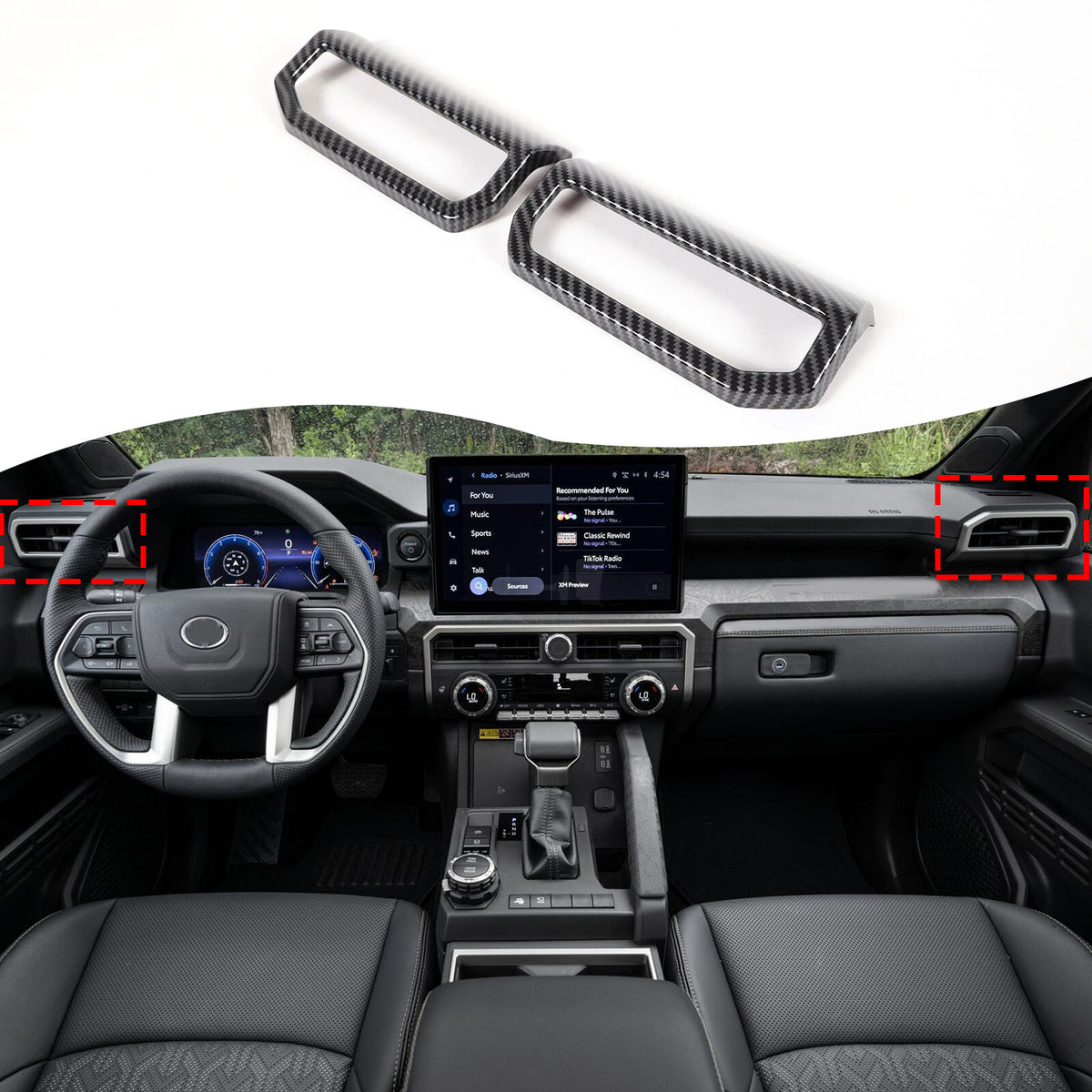 ABS Carbon Fiber Interior Full Set Panel Cover Trim Kit for Toyota Tacoma 24-26 - Styles 1-5 97