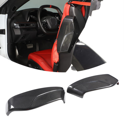Real Dry Carbon Fiber Seat Side Cover Trim For Corvette C8 2020+ 8