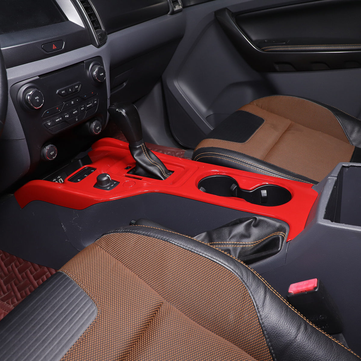 ABS Red Center Console Gear Shift Panel Trim For Ford Ranger T7 T8 2015-2021 17