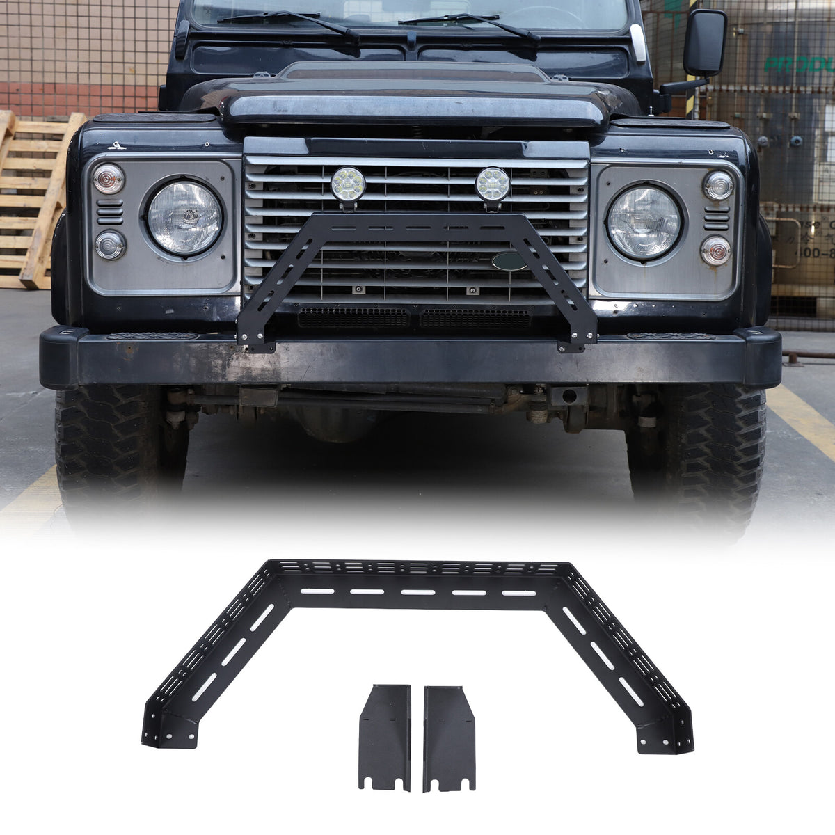 Black Bull Nudge Bar Bumper Guard A Bar For Land Rover Defender L316 2004-19 11