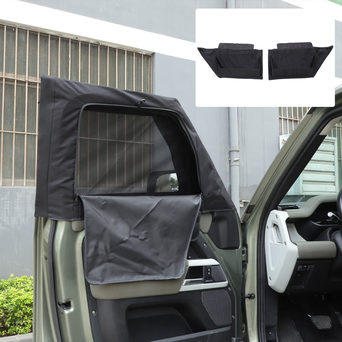 Block Shades Front Car Door Window Cover Sun Protection For LR Defender 2020+ 17