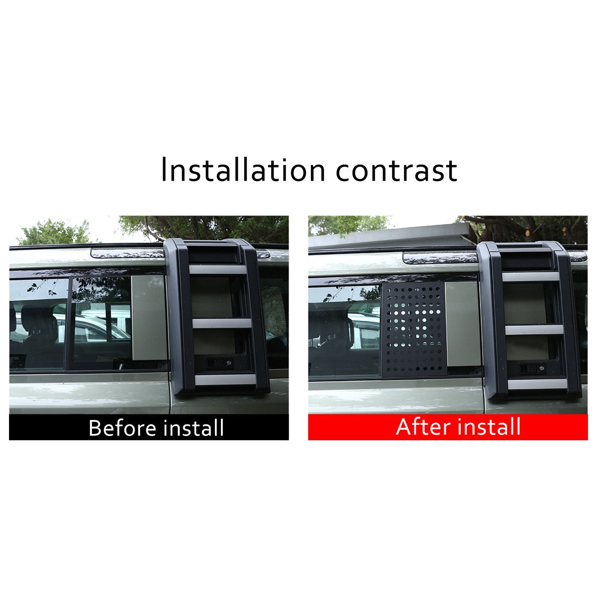 Black Aluminum Side Window Panel Trim For LR Defender L663 110 2020-2023 US 10