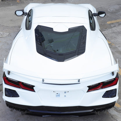 ABS Piano Black Rear Hood Wash Waterproof Trim Cover For Corvette C8 2020+ 8