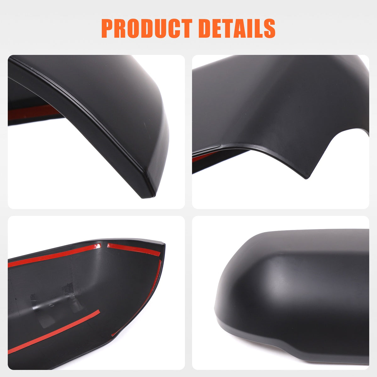 Matte Black Exterior Rearview Mirror Cover Trim For Toyota Tundra/Sequoia 2022+ 12