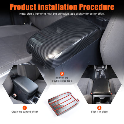 ABS Carbon Fiber Center Console Armrest Box Cover For Toyota Tacoma 2016-23 14