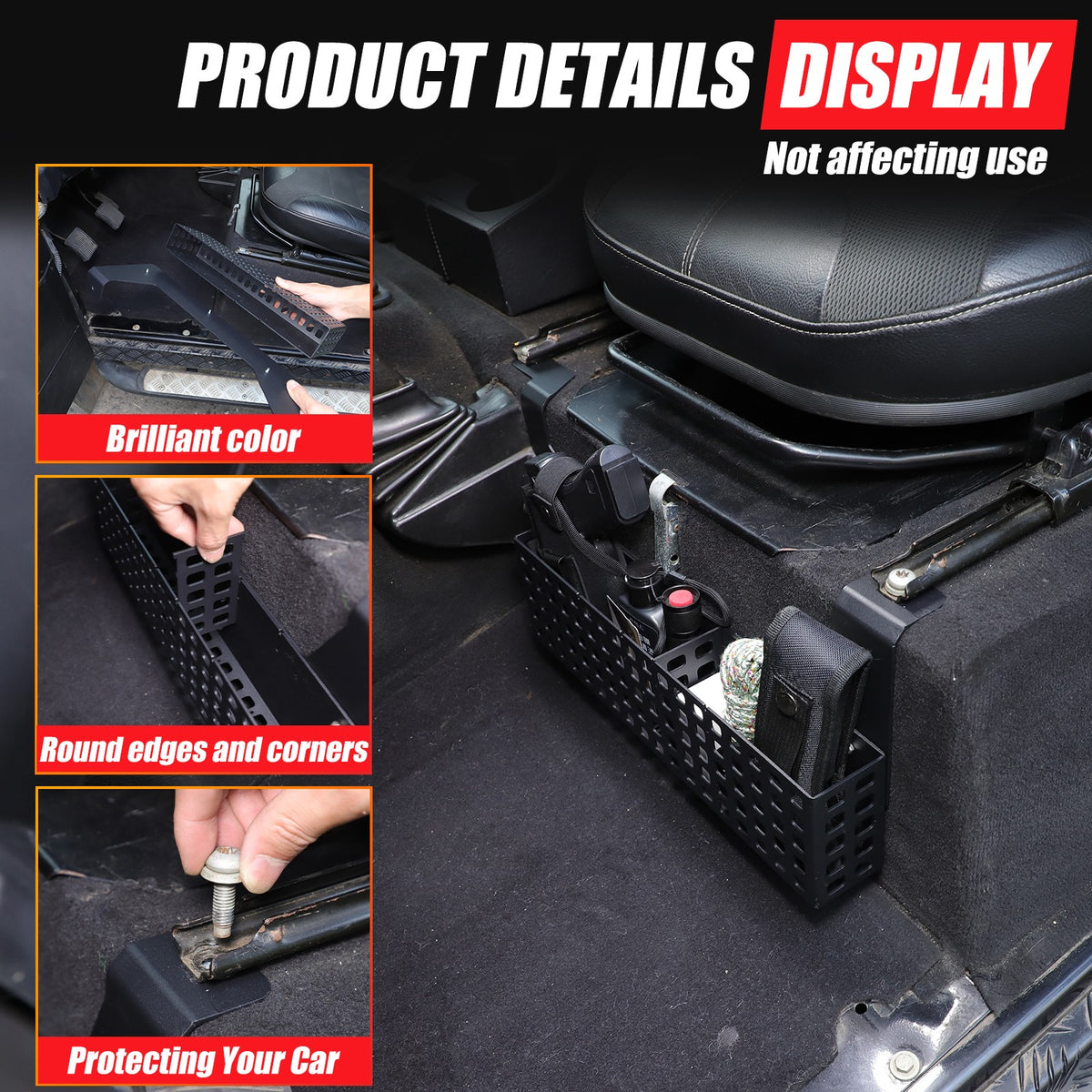 Aluminum Driver Seat Underseat Storage Basket Trim For LR Defender L316 2004-18 10