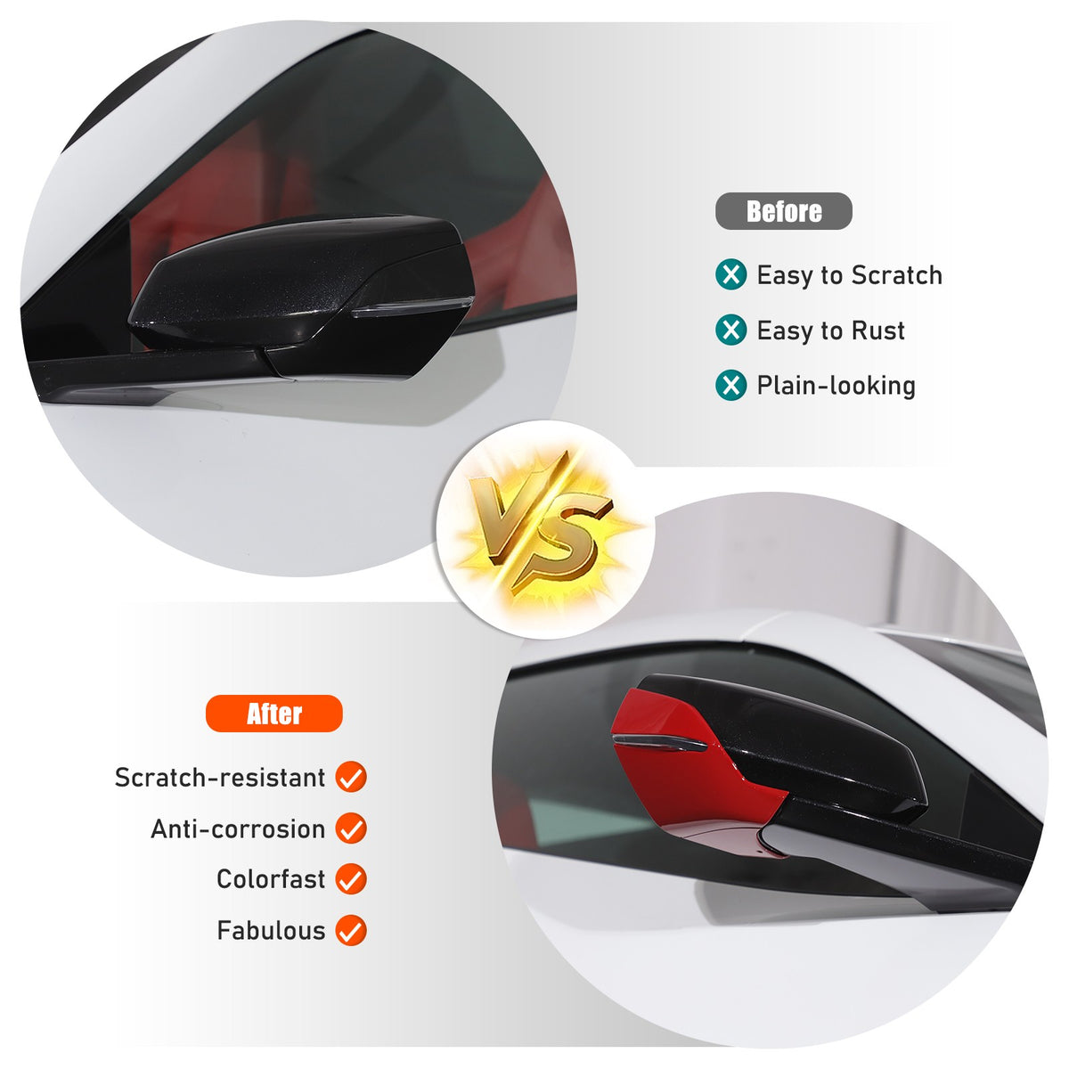 Sport Red ABS Exterior Side Mirror Bottom Cover Trim For Corvette C8 2020+ US 21