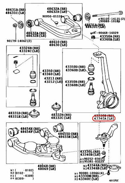 Toyota Genuine Tundra Sequoia Front Lower Ball Joint RH & LH SET OEM 3